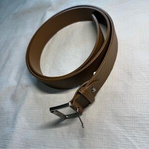 Lacoste Tan Leather Belt with Silver Buckle